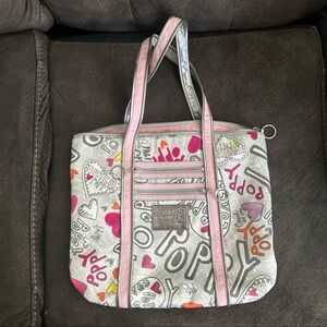 Coach Poppy Graffiti Pink & Silver